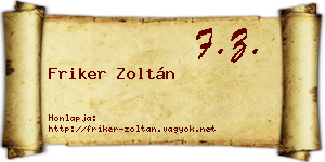 Friker Zoltán névjegykártya