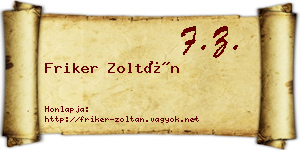 Friker Zoltán névjegykártya