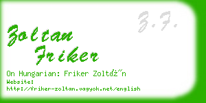 zoltan friker business card